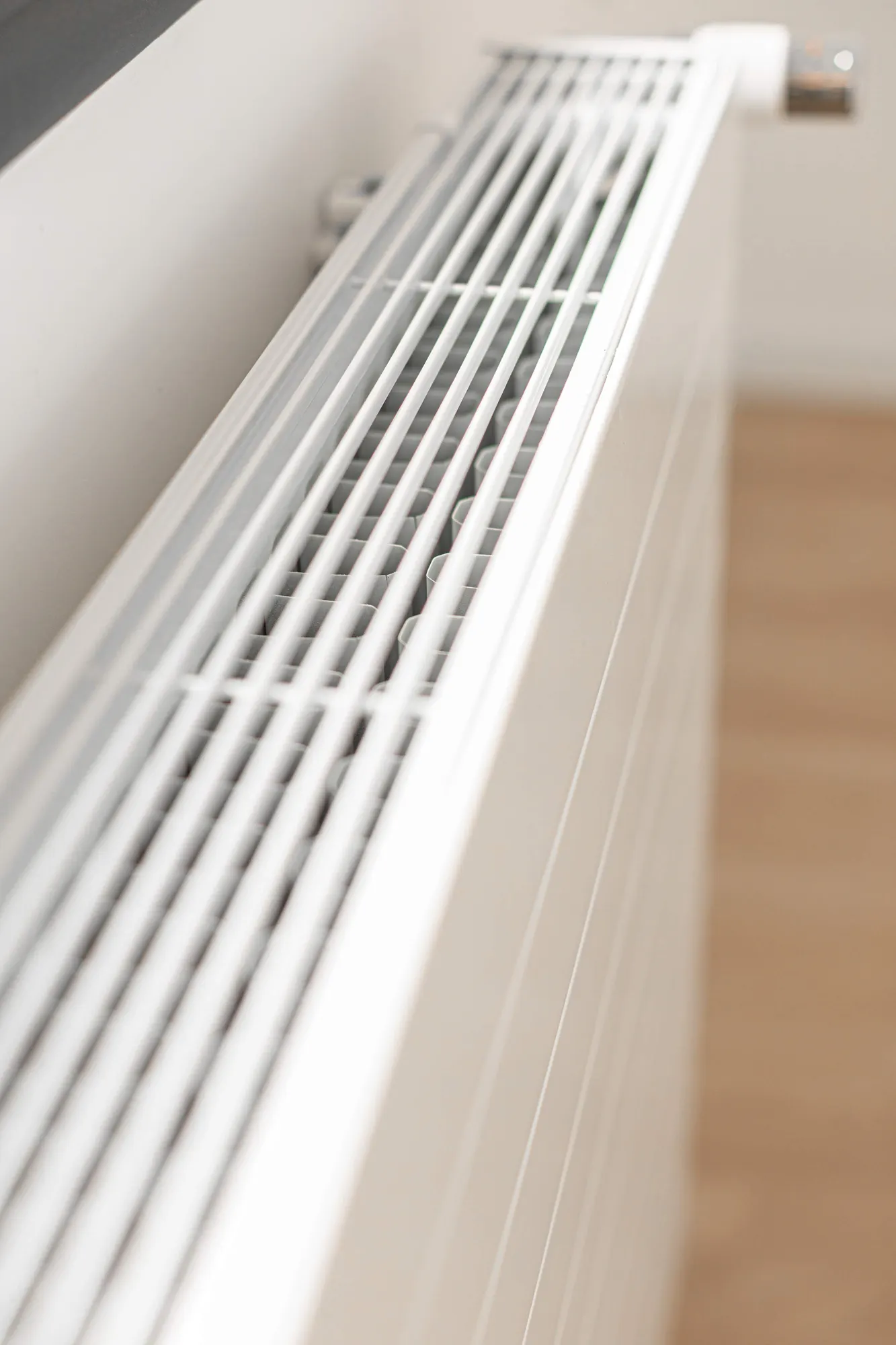 Radiateur à panneaux d'un chauffage central, vu en plongée